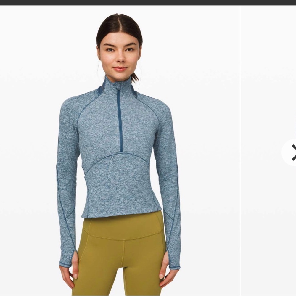 lululemon athletica  Heathered Gray Zip-Up Sweater